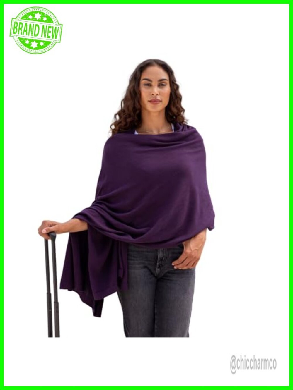 Organic Cotton Travel Scarf Wrap Shawl One Size Lightweight